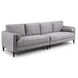 Hiltraud Fabric 4 Seater Sofa In Grey