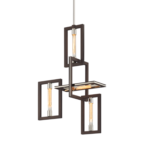 Hudson Valley Lighting Enigma 4 Light Chandelier in Bronze with Polished Stainless