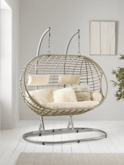 Indoor Outdoor Double Hanging Chair - Grey