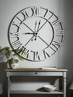 Ironwork Cut Out Clock - White