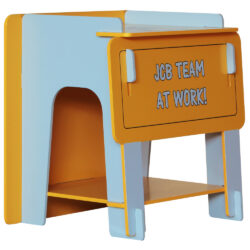 JCB - Children's Digger Bedside Table - Yellow/Blue - Wooden