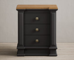 Lawson Oak and Charcoal Grey Painted 3 Drawer Bedside Chest