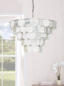 Layered Mercuried Glass Chandelier