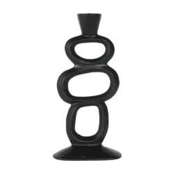 Libra Calm Neutral Collection - Organic Sculptural Candle Holder in Black / Large