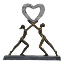 Libra Calm Neutral Collection - Uplifting Love Couple With Heart Resin Sculpture