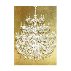 Libra Luxurious Glamour Collection - Chandelier Gold Foiled Canvas 140x100cm