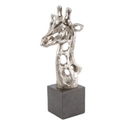 Libra Midnight Mayfair Collection - Addo Abstract Giraffe Head Sculpture Silver