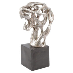 Libra Midnight Mayfair Collection - Addo Abstract Tiger Head Sculpture in Silver