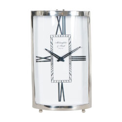 Libra Midnight Mayfair Collection - Johnson Mantel Clock in Nickel Finish / Small