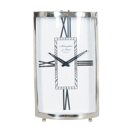 Libra Midnight Mayfair Collection - Johnson Mantel Clock in Nickel Finish / Small