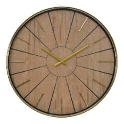 Libra Urban Botanic Collection - Riley 60 cm Gold And Wood Effect Wall Clock