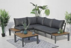 Linus Corner Aluminum Modern Garden Sofa Set With Coffee Table