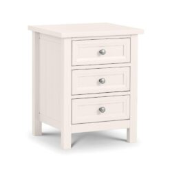 Maine - 3 Drawer Bedside Table - White - Wooden