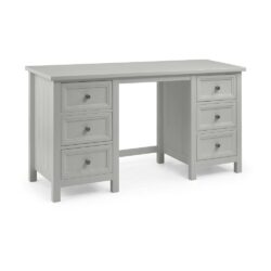Maine - Double Pedestal Dressing Table - Grey - Wooden