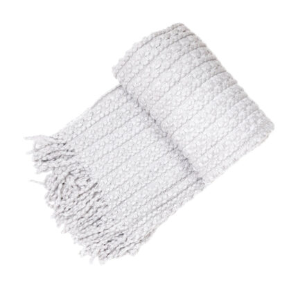 Malini Barley Twist Throw in Grey - 130 x 180cm