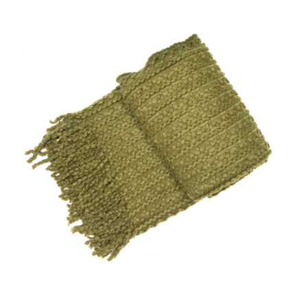 Malini Barley Twist Throw in Olive - 130 x 180cm