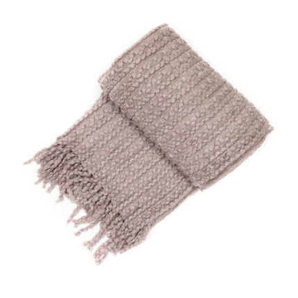 Malini Barley Twist Throw in Taupe - 130 x 180cm