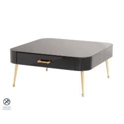 Mason Black Glass Coffee Table - Brushed Gold Legs