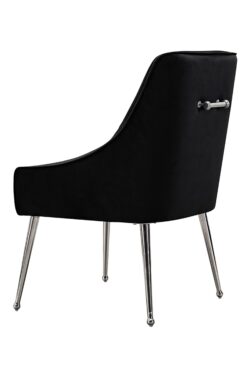 Mason Dining Chair Black - Shiny Silver Legs