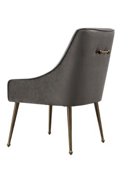 Mason Dining Chair Dove Grey - Brushed Gold Legs