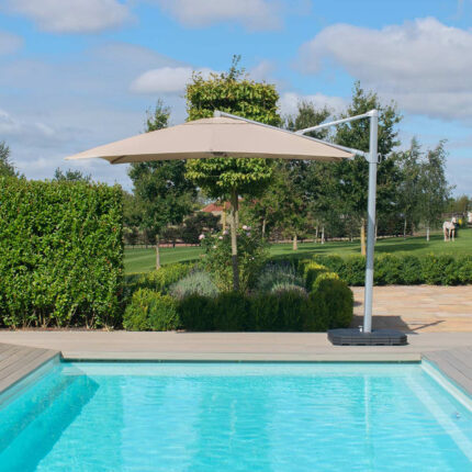 Maze Zeus Cantilever Parasol Taupe / Round Canopy