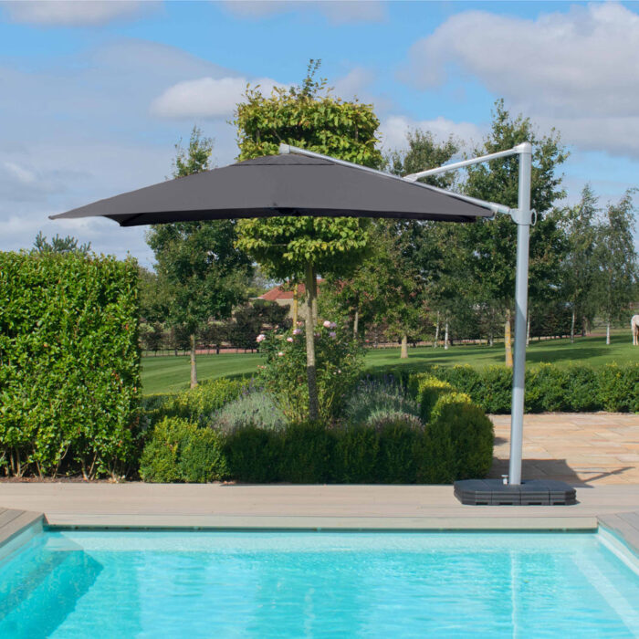 Maze Zeus Cantilever Square Canopy Parasol Charcoal