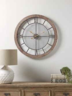 Mesh & Wood Cut Out Clock