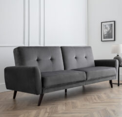 Monza - 2 Seater Sofa Bed - Grey - Velvet
