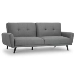 Monza - Fabric 3 Seater Sofa - Grey - Linen