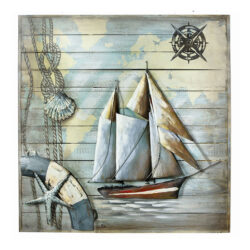 Nautical Adventure Picture Metal Wall Art In Multicolor