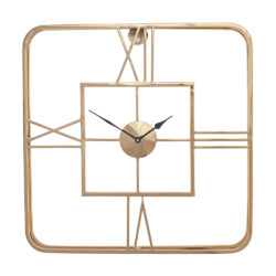 Olivia's Metal Square Wall Clock in Gold