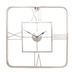 Olivia's Metal Square Wall Clock in Silver