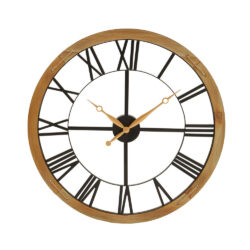 Olivia's Soft Industrial Collection - Vita Skeleton Metal Wall Clock in Black & Gold