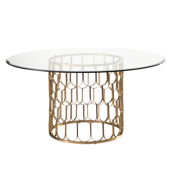 Pino 6-8 Seat Brass Dining Table