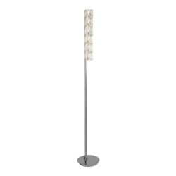 Remy LED Tube Bar Floor Lamp In Chrome With Clear Crystal Trim