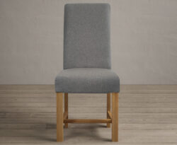Scroll Back Braced Charcoal Grey Fabric Dining Chairs