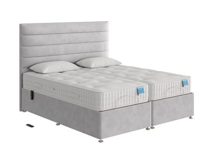 Sleep Story - Natural Comfort Adjustable Firm Divan Bed With 2 Drawer Storage - King Size - Lace Dolphin