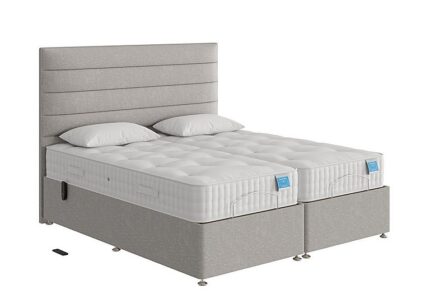 Sleep Story - Natural Comfort Adjustable Firm Divan Bed With 2 Drawer Storage - King Size - Linoso Dove