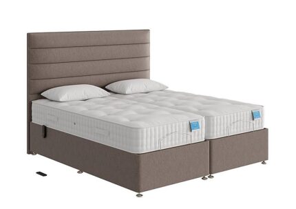 Sleep Story - Natural Comfort Adjustable Firm Divan Bed With 2 Drawer Storage - King Size - Linoso Nutmeg