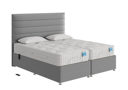 Sleep Story - Natural Comfort Adjustable Firm Divan Bed With 2 Drawer Storage - King Size - Pebble Tweed