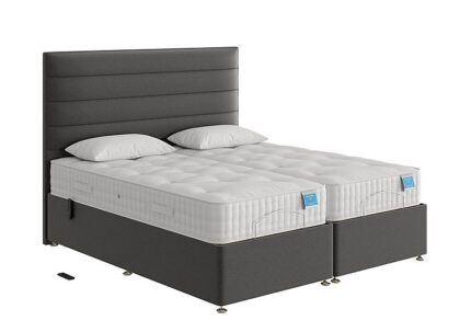 Sleep Story - Natural Comfort Adjustable Firm Divan Bed With 2 Drawer Storage - Super King - Iron Tweed