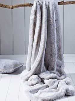 Supersoft Faux Fur Throw - Silver Rabbit