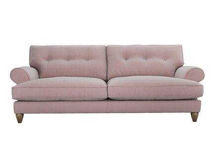 The Lounge Co. - Bronwyn 4 Seater Fabric Classic Back Fibre Fill Sofa With Vintage Oak Feet - T256