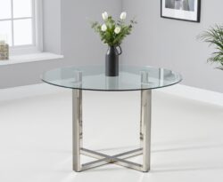 Vaso 120cm Round Glass Dining Table