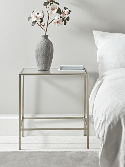 Villette Bedside Table - Silver