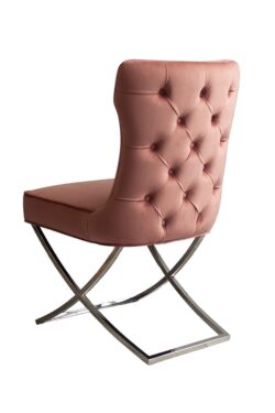 Wexler Dining Chair Blush Pink -Silver Base