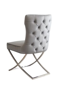 Wexler Dining Chair Dove Grey -Silver Base