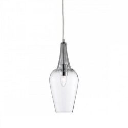 Whisk Chrome Trim Pendant Lamp And Grey Ceiling Suspension