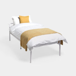 White Single Metal Bed Frame