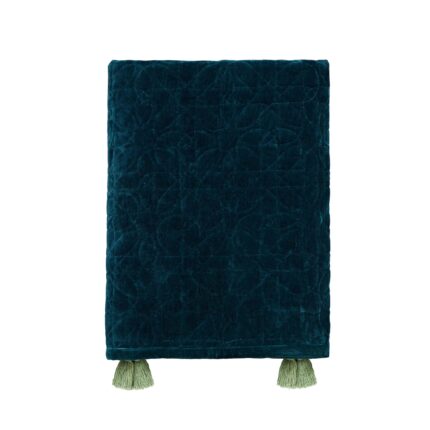 William Morris Honeysuckle & Tulip Quilted Throw, Teal